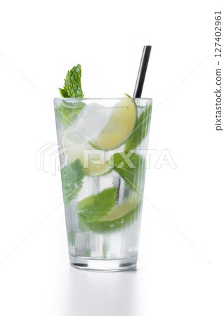 Classic Mojito Cocktail isolated on white background 127402961