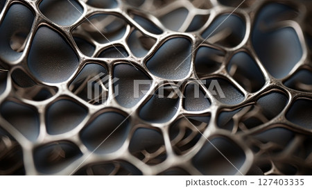 Metal texture. Microscopic view of steel. Abstract background design. Generative Ai 127403335