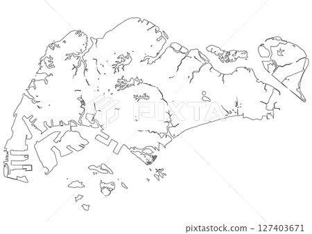 新加坡空白地圖 新加坡空白地圖 127403671