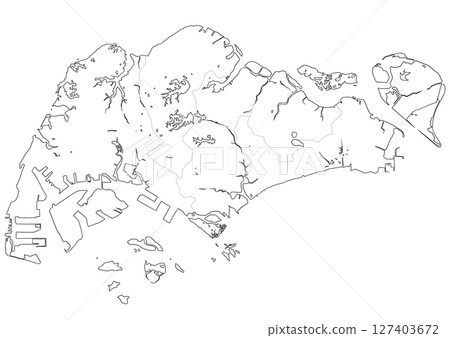 新加坡空白地圖 新加坡空白地圖 127403672