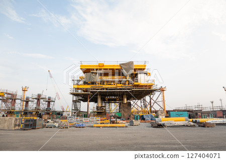 Oil rig construction for exploration and drilling crude oil. 127404071