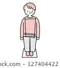 A woman with a distorted body 127404422