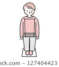 Woman checking her posture 127404423
