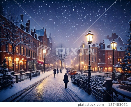 Snowscape, cityscape 127405051