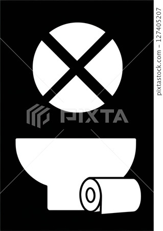 Vector Graphic simple sign please do not throw toilet paper or other objects in the toilet 127405207