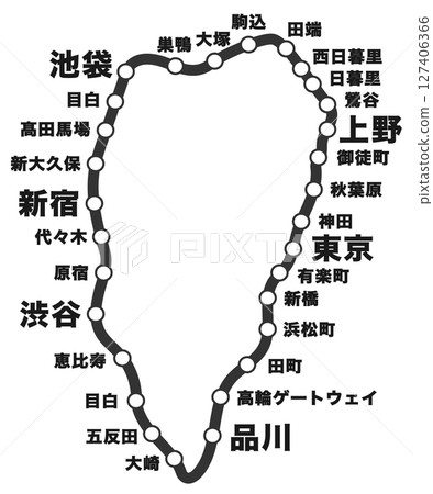 Yamanote Line Route Map 127406366