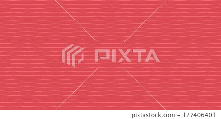Horizontal striped seamless pattern with hand drawn pencil textured lines. Fun background with sketchy scribble stripes in indian red and pale pink colors. Bright abstract vector seamless wallpaper. 127406401