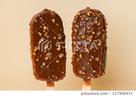 chocolate ice cream on a stick chocolate ice cream on a stick 127406931