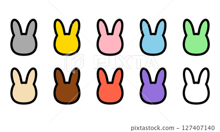 Colorful rabbit silhouette illustration set 127407140