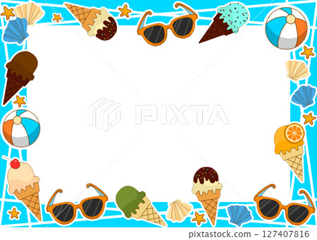 Pop and cute summer frame 127407816