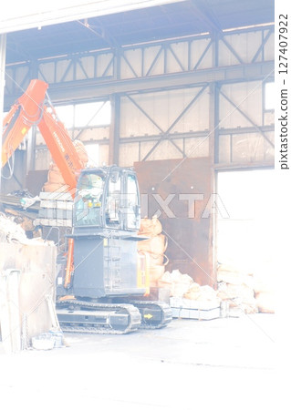 Crane truck in a warehouse 127407922