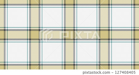 Elegant beige and white plaid pattern.  Perfect for textile design, website backgrounds, or stationery.  Clean, modern, and versatile, this seamless texture evokes a sense of calm and sophistication. 127408405