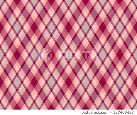 Elegant pink and burgundy diagonal plaid pattern.  Perfect for textile design, fashion, wallpaper, or website backgrounds.  Subtle texture adds sophistication. 127408438