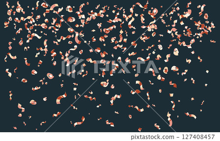 Rose gold confetti bursts across a deep teal background, celebrating success, joy, and festivity. Rose gold confetti bursts across a deep teal background, celebrating success, joy, and festivity. 127408457