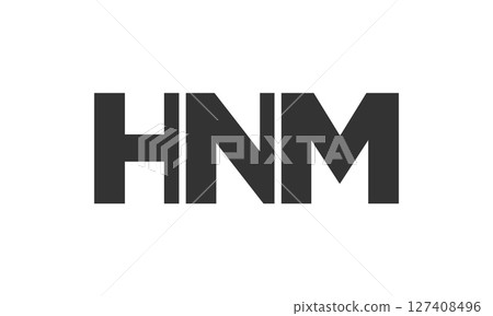 HNM logo design template with strong and modern bold text. Initial based vector logotype featuring simple and minimal typography. Trendy company identity. HNM logo design template with strong and modern bold text. Initial based vector logotype featuring simple and minimal typography. Trendy company identity. 127408496