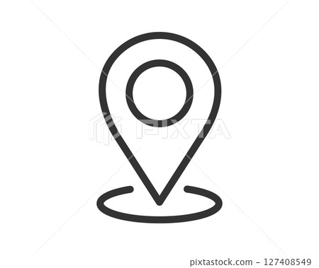Simple outline icon of a location marker. Symbolizes navigation, travel, or place. Clean and modern design suitable for web, apps, and print. Simple outline icon of a location marker. Symbolizes navigation, travel, or place. Clean and modern design suitable for web, apps, and print. 127408549