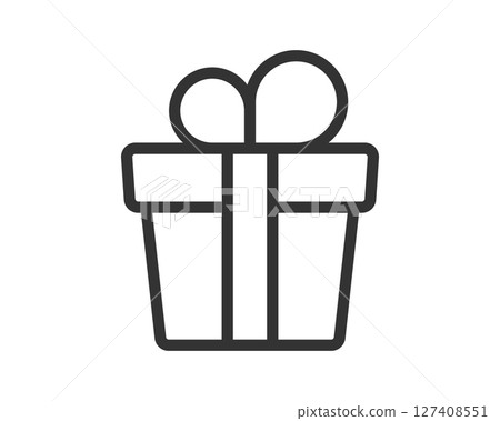 Minimalist gift box icon, perfect for illustrating celebrations, holidays, or rewards. Simple, modern, and versatile for design projects. Minimalist gift box icon, perfect for illustrating celebrations, holidays, or rewards. Simple, modern, and versatile for design projects. 127408551