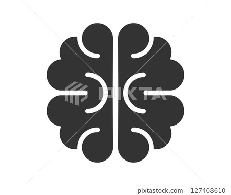Minimalist brain icon. Represents intelligence, thought, learning, and AI. Great for science, technology, education, and healthcare visuals. Minimalist brain icon. Represents intelligence, thought, learning, and AI. Great for science, technology, education, and healthcare visuals. 127408610