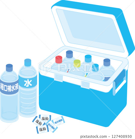 預防中暑_冷藏飲料_鹽糖_水_口服補液鹽 127408930