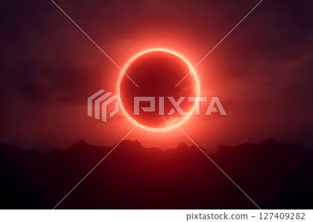 super moon in the mountains 127409282