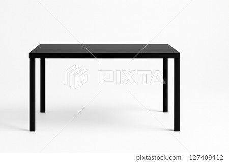 白色背景上一張簡單的黑色桌子 白色背景上一張簡單的黑色桌子 127409412