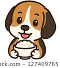 Hungry dog cartoon png elements  127409765