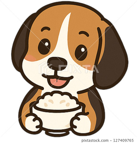 Hungry dog cartoon png elements  127409765