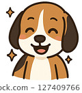 Smile cartoon dog png elements  127409766