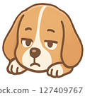 Sad Dog cartoon png element  127409767