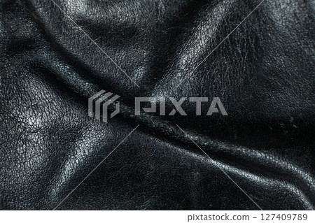 Minimalist Black Leather Texture Close-Up Minimalist Black Leather Texture Close-Up 127409789