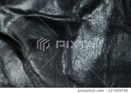 Macro of Black Leather Texture for Backgrounds 127409790