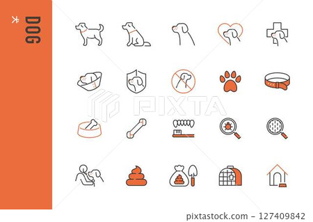 20件狗線圖示集 127409842
