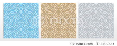 Set of abstract geometric patterns. Seamless vector backgrounds. Colored ornaments Graphic modern patterns Simple lattice graphic design 127409883