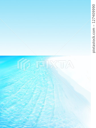 一片只有藍白色調的靜謐海灘 127409990