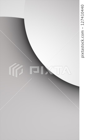 Minimalistic white and gray abstract background with layered curved shapes and subtle shadow gradients 127410440