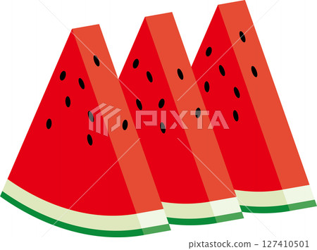 Three slices of watermelon 127410501