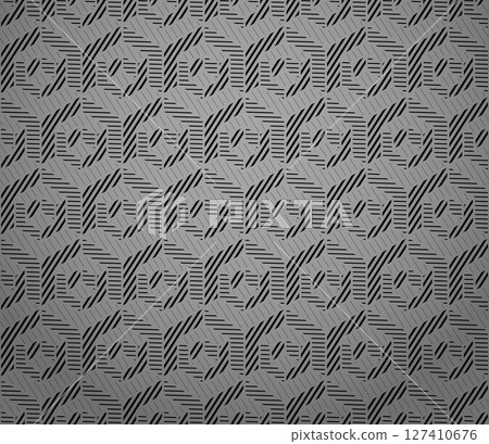 Abstract geometric pattern with stripes, lines. Seamless vector background. Gray and black ornament. Simple lattice graphic design 127410676