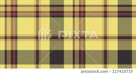 A seamless tartan plaid pattern in vibrant yellow, brown, and red tones with black accents. Perfect for textile design, fashion, home decor, and creative projects with a bold and lively aesthetic. A seamless tartan plaid pattern in vibrant yellow, brown, and red tones with black accents. Perfect for textile design, fashion, home decor, and creative projects with a bold and lively aesthetic. 127410710