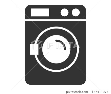 Minimalist icon of a frontload washing machine. Represents cleanliness, laundry, and household chores. Great for websites, apps, and graphic design. Minimalist icon of a frontload washing machine. Represents cleanliness, laundry, and household chores. Great for websites, apps, and graphic design. 127411075