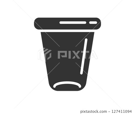 Minimalist vector icon of a disposable cup, perfect for illustrating beverages, recycling concepts or takeaway culture. Use in apps, presentations or infographics. Clean, simple design. Minimalist vector icon of a disposable cup, perfect for illustrating beverages, recycling concepts or takeaway culture. Use in apps, presentations or infographics. Clean, simple design. 127411094