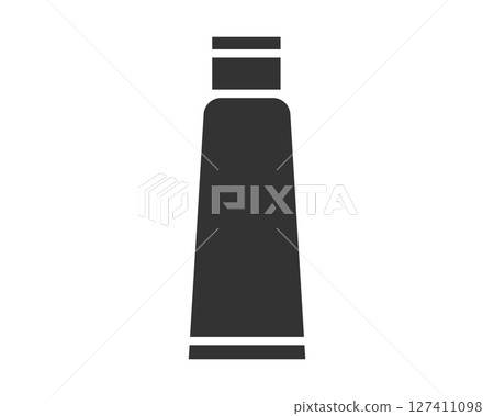 Monochrome icon of a squeeze tube. Great for designs involving skincare, cosmetics, medication, or crafts. Simplicity makes it versatile for logos and infographics. Monochrome icon of a squeeze tube. Great for designs involving skincare, cosmetics, medication, or crafts. Simplicity makes it versatile for logos and infographics. 127411098