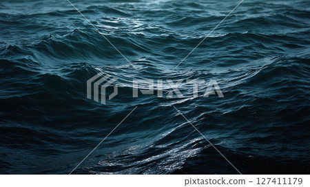 The boundary between darkness and light - the expression of a quiet sea 127411179