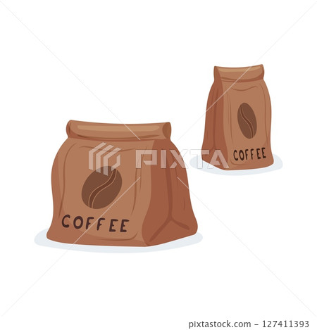 Coffee bags with label design Coffee bags with label design 127411393