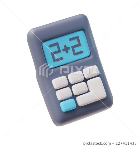 3D calculator vector icon, math school education device for mathematical calculations electronic supply with buttons 3D calculator vector icon, math school education device for mathematical calculations electronic supply with buttons 127411435