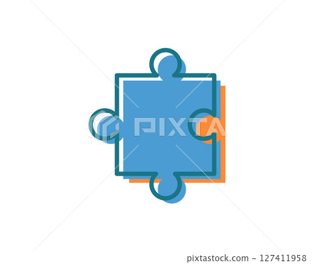 A vibrant, minimalist puzzle piece icon design. Perfect for presentations, websites, or app interfaces needing a clean, modern solution for representing connection, teamwork, or problemsolving. A vibrant, minimalist puzzle piece icon design. Perfect for presentations, websites, or app interfaces needing a clean, modern solution for representing connection, teamwork, or problemsolving. 127411958