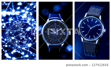 A couple of watches that are next to each other 127412658