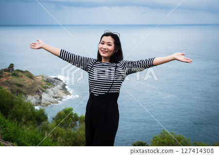 Travel adventure thailand scenic coastline experience captivating landscape joyful viewpoint Travel adventure thailand scenic coastline experience captivating landscape joyful viewpoint 127414308