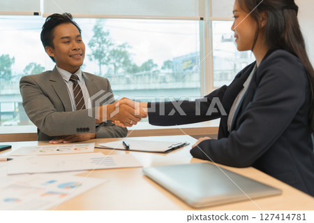 Successful Business Negotiation Between Partners Successful Business Negotiation Between Partners 127414781
