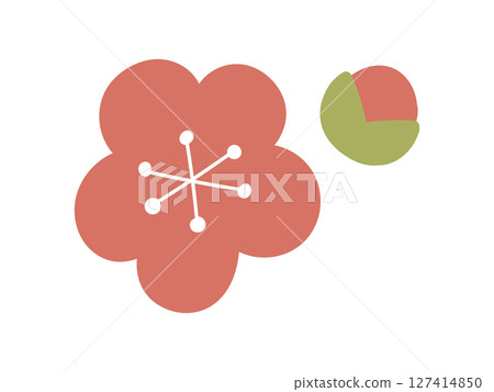 簡單的梅花與花蕾插畫 127414850