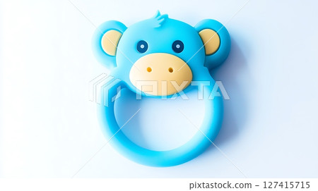 A blue monkey shaped object with a yellow nose A blue monkey shaped object with a yellow nose 127415715